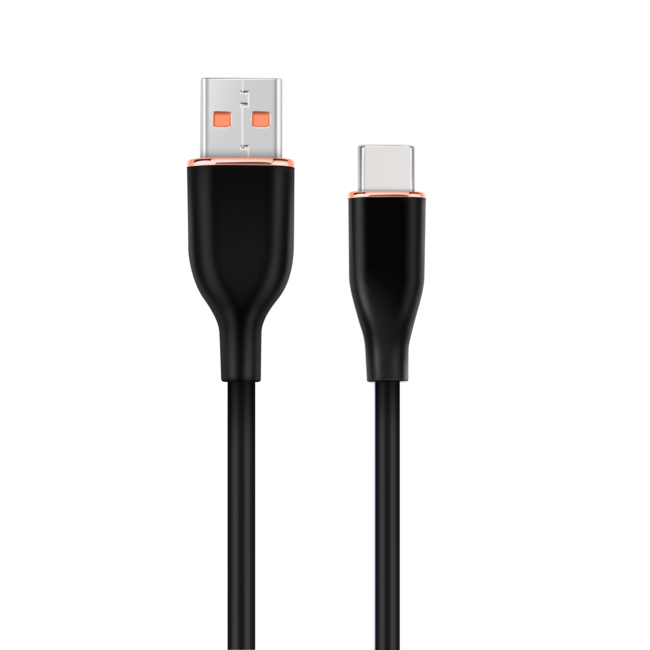 Premium siliconen USB-type-C laad- en datakabel, 1,5 m, zwart