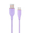 Premium siliconen USB-type-C oplaad- en datakabel, 1,5 m, paars