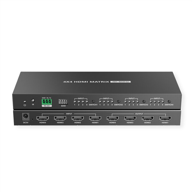 VALUE 4K HDMI Matrix Switch, 4 x 4, mit Fernbedienung