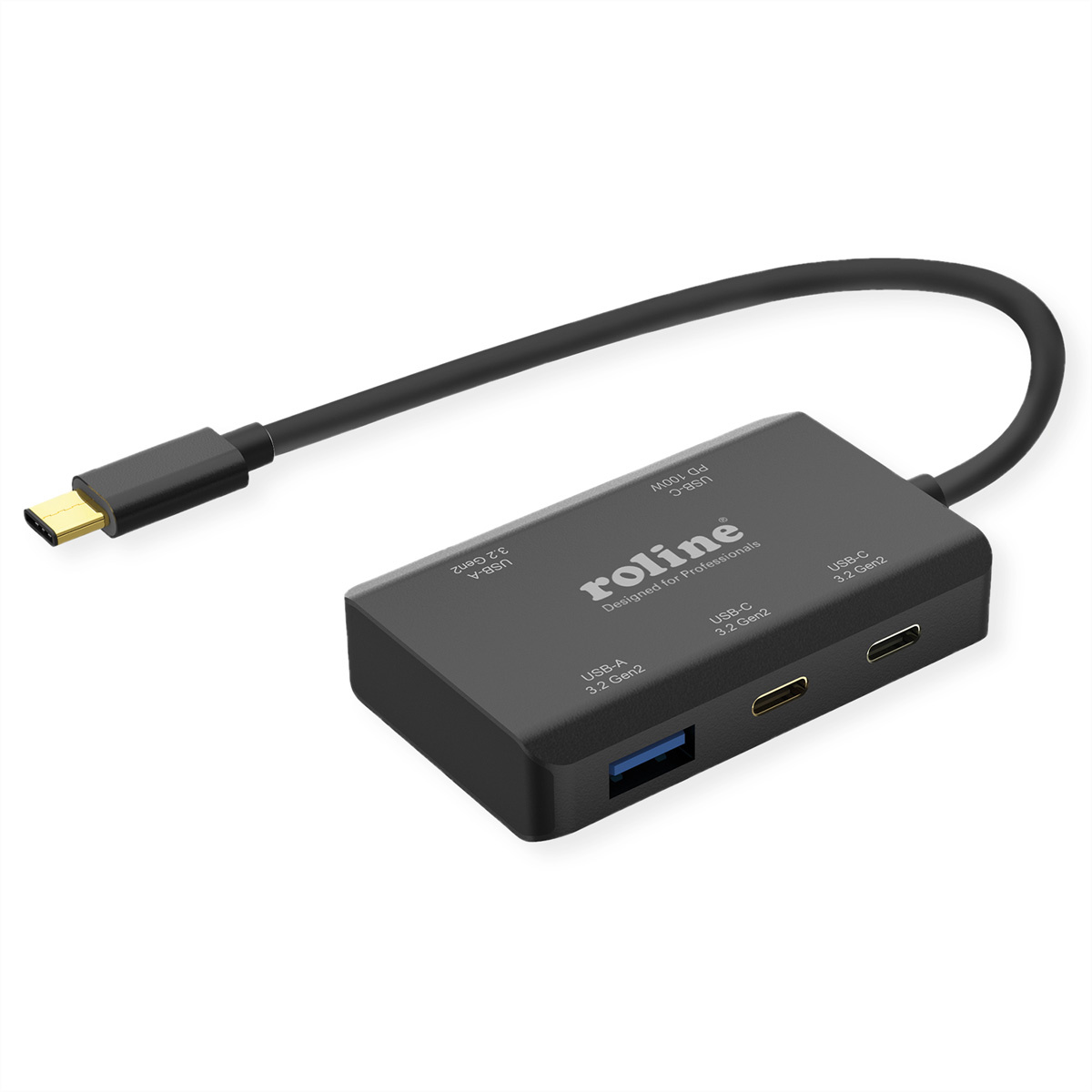 ROLINE USB 3.2 Gen 2 Hub, 4-voudig (2x USB-A + 2x USB-C), PD, type C-aansluitkabel