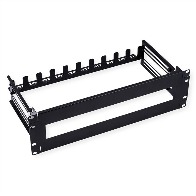 VALUE 19"-Tragrahmen für Hutschienengeräte, 3HE, schwarz