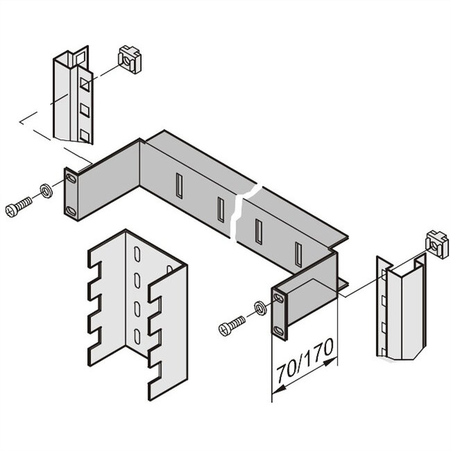 SCHROFF 19" montagebeugel, 170 mm inbouw