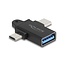 Delock Adapter USB 10 Gbps 2 in 1 USB-A female to USB Type-C™ male + USB Micro-B male OTG