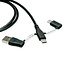 ROLINE USB 2.0 Kabel Typ C, ST/ST, mit Datenblockier-Adaptern Typ A und C