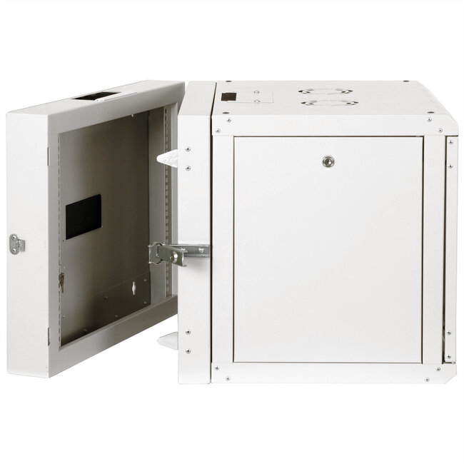 ROLINE 19-inch wandbehuizing Pro 9 U, 600x600 BxD tweedelig draaibaar grijs