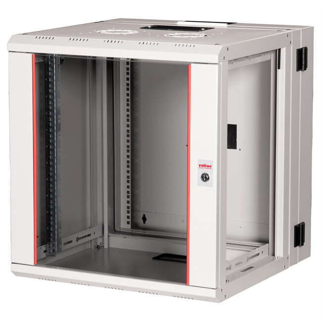 ROLINE 19-inch wandbehuizing Pro 12 U, 600x600 BxD tweedelig draaibaar grijs