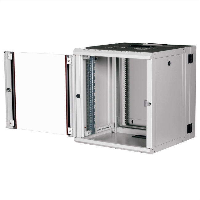 ROLINE 19-inch wandbehuizing Pro 12 U, 600x600 BxD tweedelig draaibaar grijs