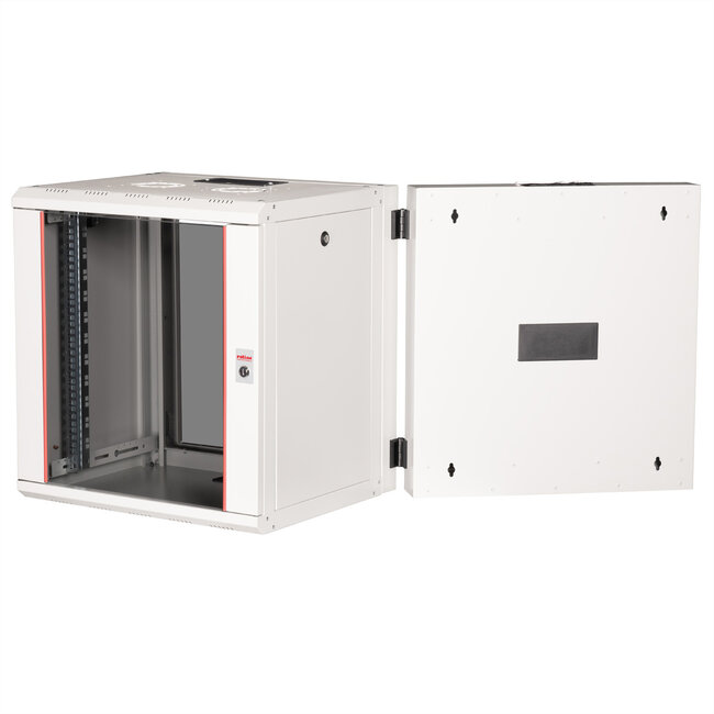 ROLINE 19-inch wandbehuizing Pro 12 U, 600x600 BxD tweedelig draaibaar grijs