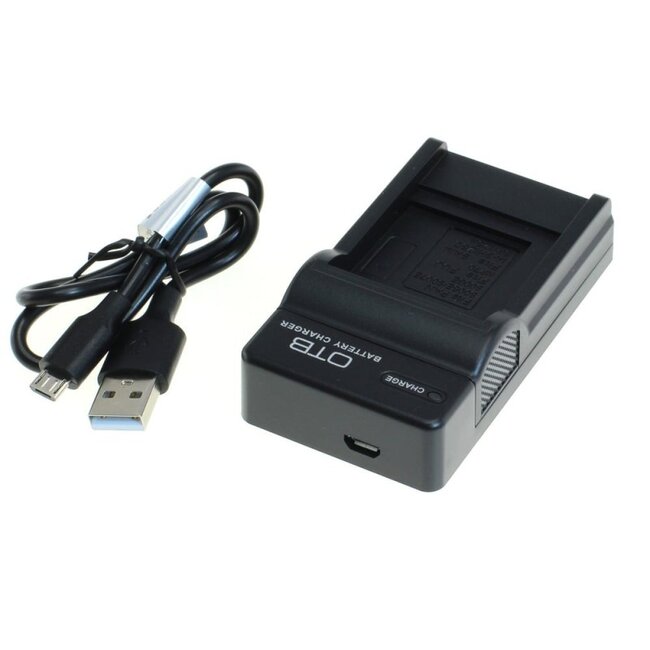 Acculader compatibel met o.a. Panasonic CGA-S005, CGA-S007, CGA-S008, DMW-BCE10 en VW-VBJ10, Fujifilm NP-70 en Samsung IA-BH125C en IA-BP125A accu's