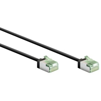 Goobay UFTP CAT8.1 slimline netwerkkabel | LSZH | zwart | 0,15 meter
