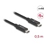 Delock USB 80 Gbps Cable USB Type-C™ male to male PD 3.1 240 W E-Marker coaxial 0.5 m black