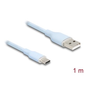 DeLOCK Delock USB 2.0 Cable USB Type-A male to USB Type-C™ male 1 m blue Silicone