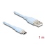 Delock USB 2.0 Cable USB Type-A male to USB Type-C™ male 1 m blue Silicone