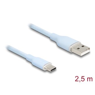 DeLOCK Delock USB 2.0 Cable USB Type-A male to USB Type-C™ male 2.5 m blue Silicone