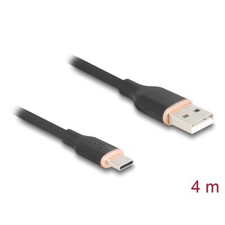 DeLOCK Delock USB 2.0 Cable USB Type-A male to USB Type-C™ male 4 m black Silicone