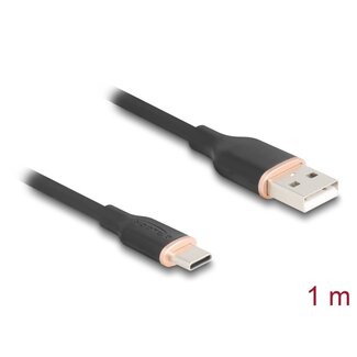 DeLOCK Delock USB 2.0 Cable USB Type-A male to USB Type-C™ male 1 m black Silicone