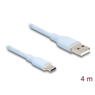 DeLOCK Delock USB 2.0 Cable USB Type-A male to USB Type-C™ male 4 m blue Silicone
