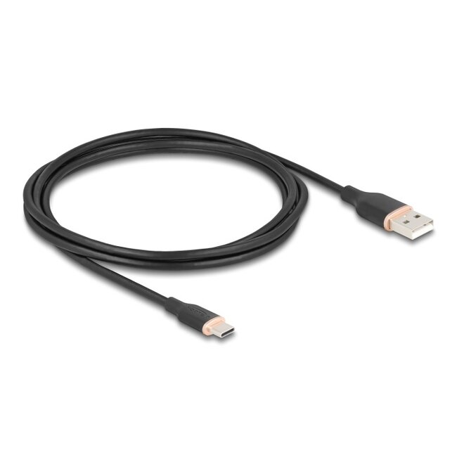 Delock USB 2.0 Cable USB Type-A male to USB Type-C™ male 2.5 m black Silicone