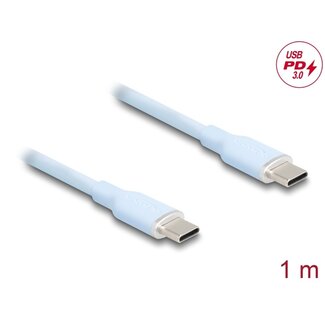 DeLOCK Delock USB 2.0 Cable USB Type-C™ male to male PD 3.0 60 W 1 m blue Silicone