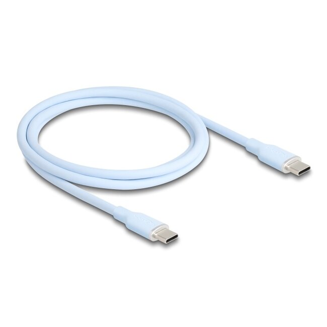 Delock USB 2.0 Cable USB Type-C™ male to male PD 3.0 60 W 1 m blue Silicone