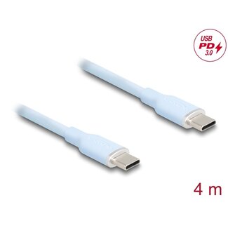 DeLOCK Delock USB 2.0 Cable USB Type-C™ male to male PD 3.0 60 W 4 m blue Silicone