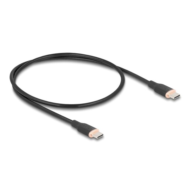 Delock USB 2.0 Cable USB Type-C™ male to male PD 3.0 60 W 0.5 m black Silicone