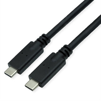 Roline ROLINE kabel kompatibel USB3.2 Gen2, met PD (Power Delivery) 20V5A, Emark, C-C, M/M, zwart, 7 m
