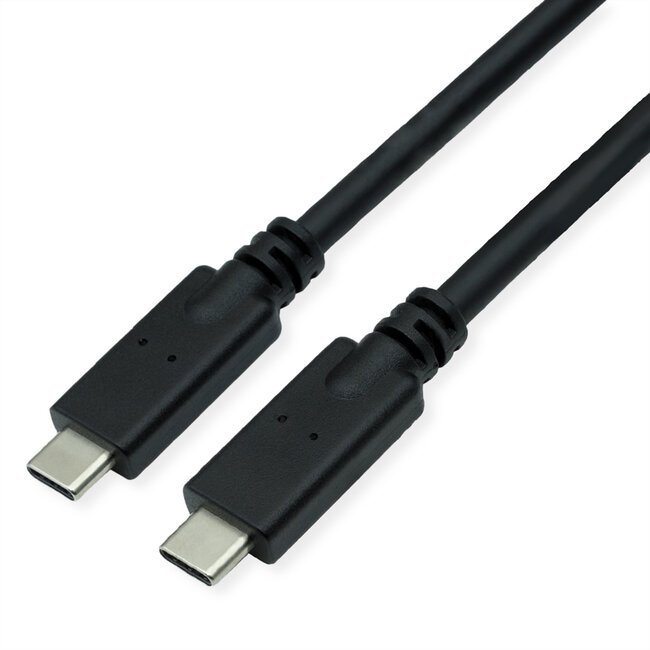 ROLINE kabel kompatibel USB3.2 Gen2, met PD (Power Delivery) 20V5A, Emark, C-C, M/M, zwart, 7 m