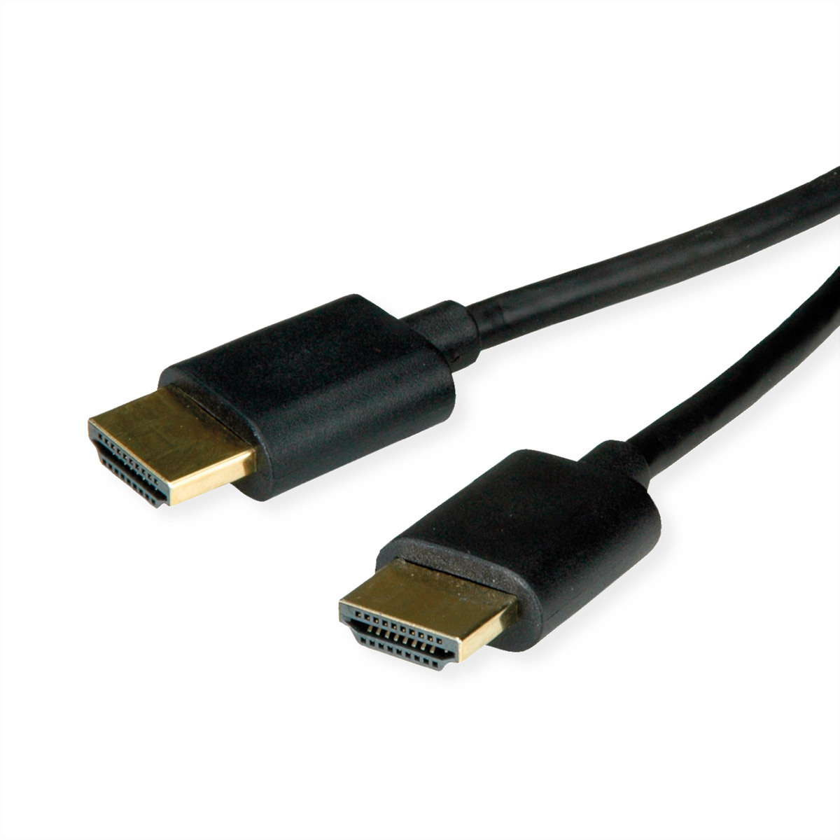 ROLINE HDMI HighSpeed kabel met Ethernet, Slim, M/M, zwart, 1 m