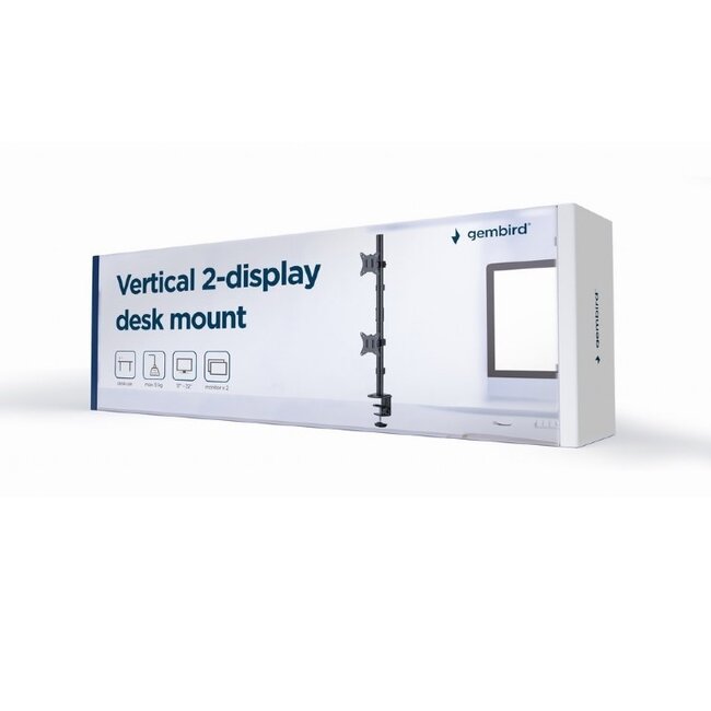 Gembird bureaubeugel voor 2 monitoren tot 32 inch | full motion | boven elkaar