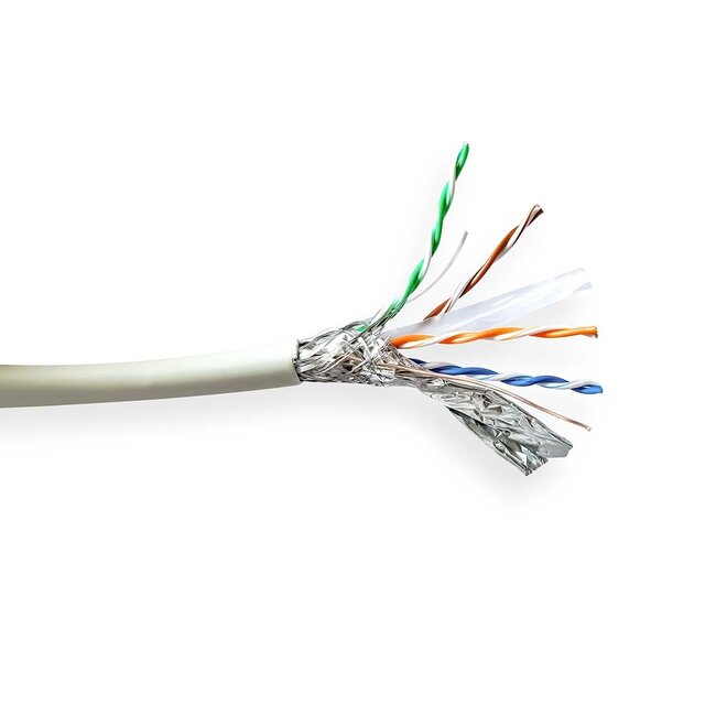 Nedis SF/UTP CAT6a netwerkkabel | vaste aders | AWG24 | LSZH | grijs | 305 meter