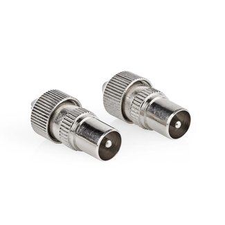 Nedis Nedis Coax IEC (m) schroef connectoren set | recht | metaal