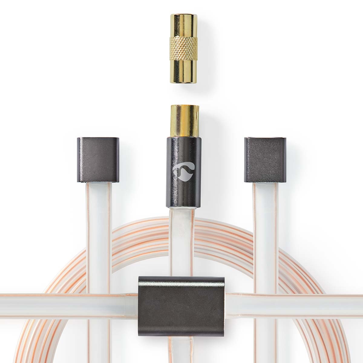 Nedis Coaxkabel - IEC (Coax) Male - IEC (Coax) Male - Verguld - 50 Ohm - Onafgeschermd - 2.00 m - Plat - PVC - Antraciet - Doos