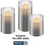 Goobay Set of 3 LED Real Wax Candles in Glass, Grey-Transparent, incl. 10x AAA (LR03)