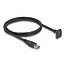 Delock USB 5 Gbps Cable USB Type-A male straight to USB Micro-B male 90° downwards angled with screw distance 18 mm 1 m black