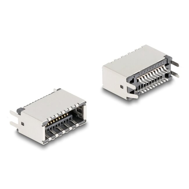 Delock USB Type-E Key A 20 pin female vertical for SMT solder mounting