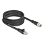 Delock M12 Cable X-coded 8 pin male to RJ45 plug Cat.5e S/FTP flexible 5 m black