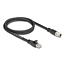 Delock M12 Cable X-coded 8 pin male to RJ45 plug Cat.5e S/FTP flexible 1 m black