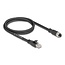 Delock M12 Cable X-coded 8 pin female to RJ45 plug Cat.5e S/FTP flexible 1 m black