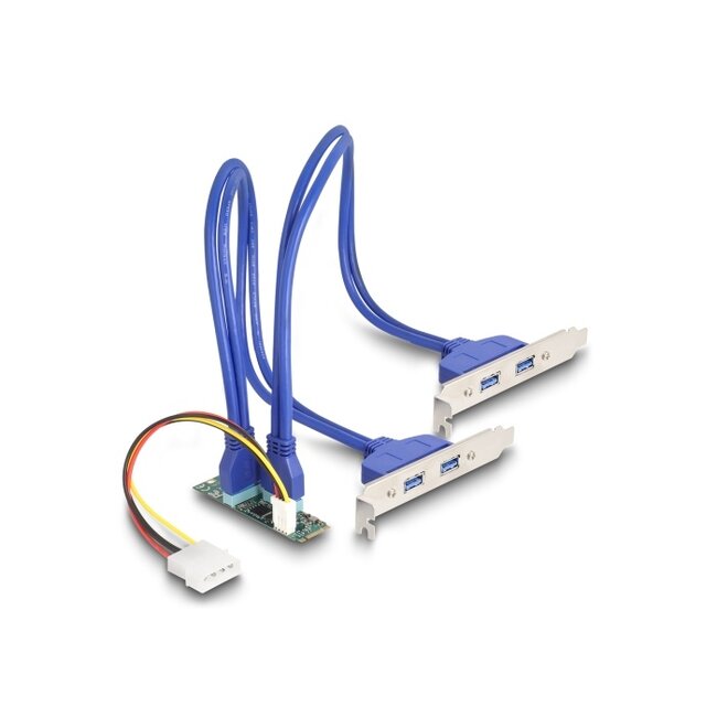 Delock Converter M.2 Key B+M male to 4 x USB 5 Gbps Type-A female with 50 cm cable