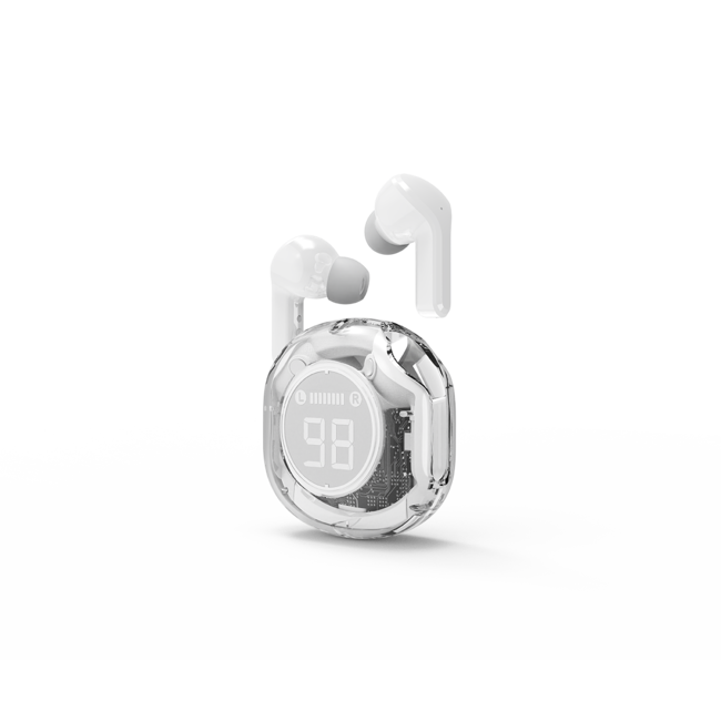 Transparante TWS in-ears, zwart