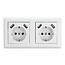 Delock dubbel inbouwstopcontact | 4x USB-A | 2x 14W | wit