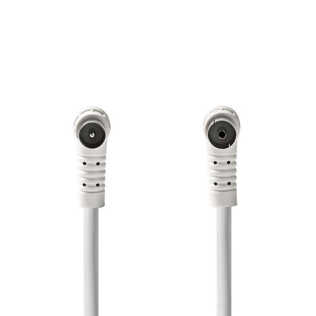 Nedis IEC (m) - IEC (v) coaxkabel | ferriet kernen | haaks | wit | 5 meter