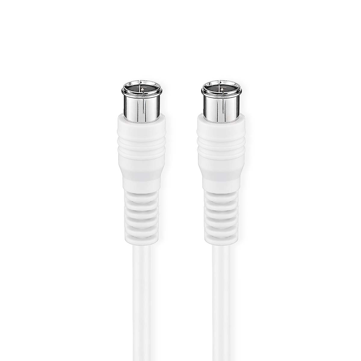 Nedis Satelliet- en Antennekabel - F-Male - F-Male - Vernikkeld - 75 Ohm - Dubbel Afgeschermd - 2.00 m - Rond - PVC - Wit - Doos