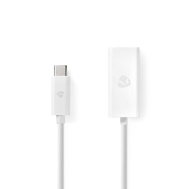 Nedis USB-C naar RJ45 LAN adapter | USB3.0 | CAT6 | wit | 0,20 meter