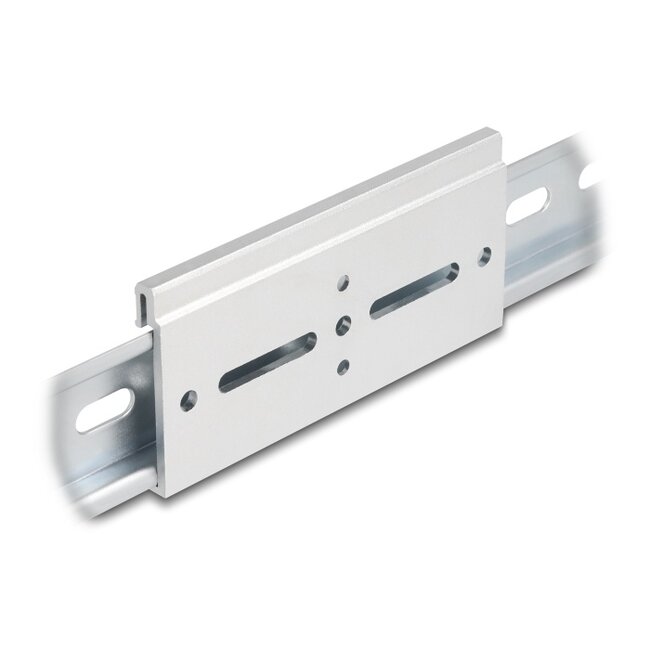 Delock Aluminium Mounting Clip for DIN Rail 100.0 x 47.8 mm silver