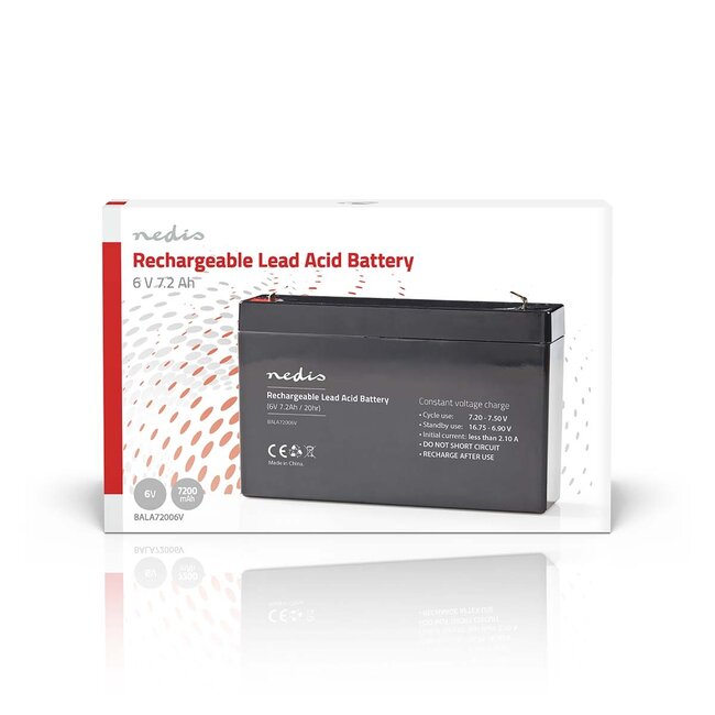 Nedis oplaadbare loodaccu | 6V | 7200 mAh