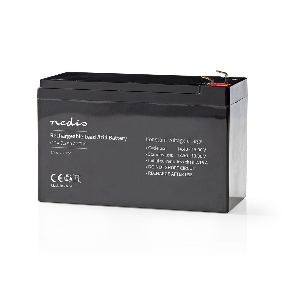 Nedis Oplaadbare Loodaccu | Lead-Acid | Oplaadbaar | 12 V | 7200 mAh | 151 mm | 65 mm | 95 mm