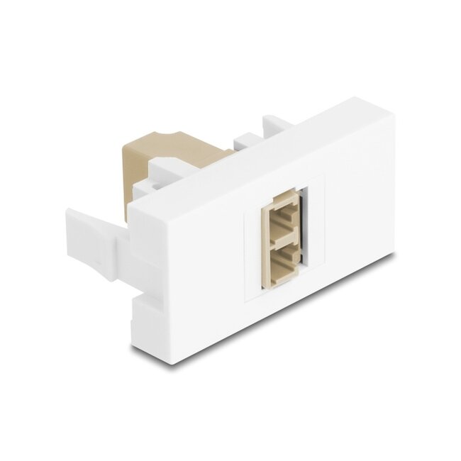 Delock Easy 45 Module LC Duplex female to LC Duplex female white / beige