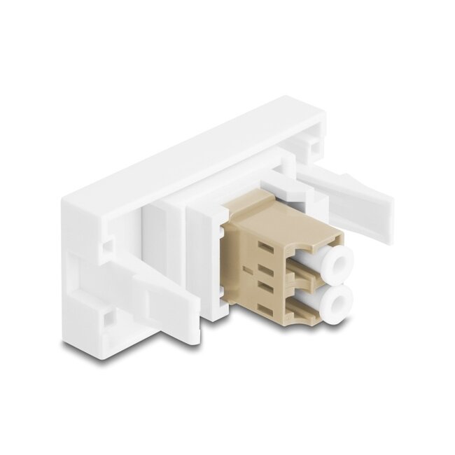 Delock Easy 45 Module LC Duplex female to LC Duplex female white / beige